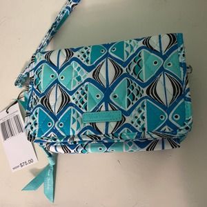 NWT Vera Bradley Go Fish blue 3 in 1 crossbody purse wallet hipster bag